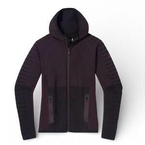 NWT SmartWool Womens Intraknit Merino Fleece Full Zip Hoody XS Black Cherry
